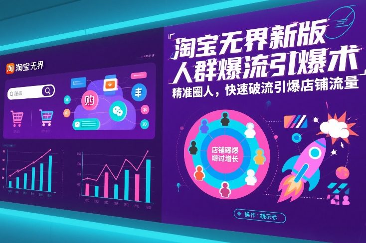 淘宝无界新版人群爆流引爆术，精准圈人，快速破流引爆店铺流量-亿佰盟网